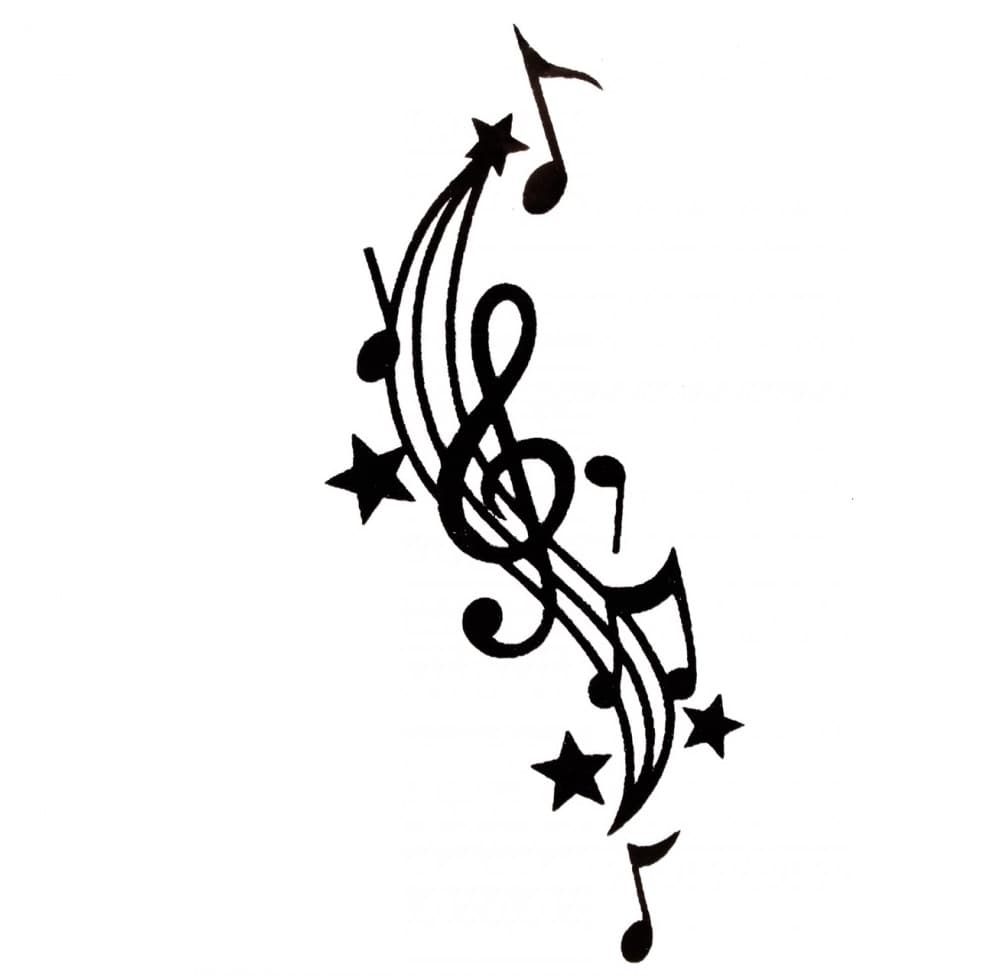 QuickTattoo sjabloon muzieknoot afbeelding 1