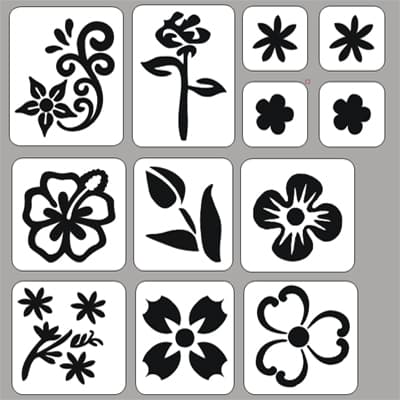 Sjablonenset Bloemen (12st) afbeelding 1