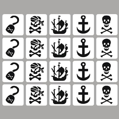 Sjablonenset Piraten (20st) afbeelding 1
