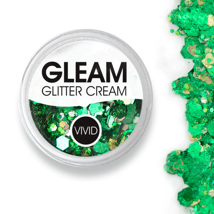 vivid evergreen glitter cream