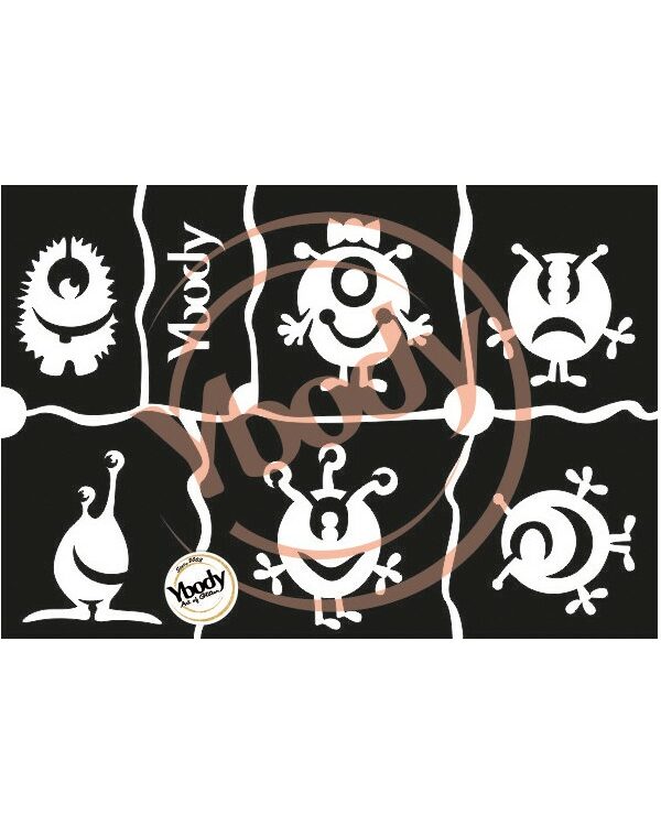 A5 Glitter tattoos monster sjablonen