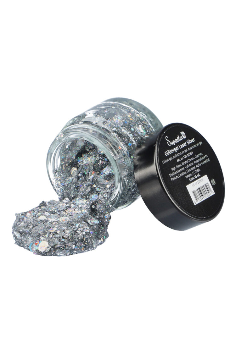 Superstar glittergel laser zilver 15 ml